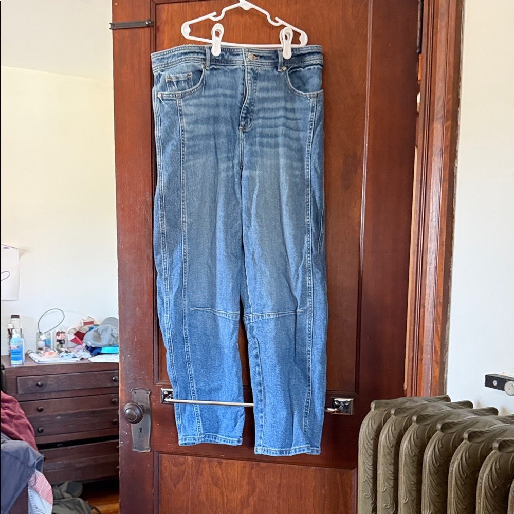 LOFT Light Blue Denim Jeans with Contrast Stitching
